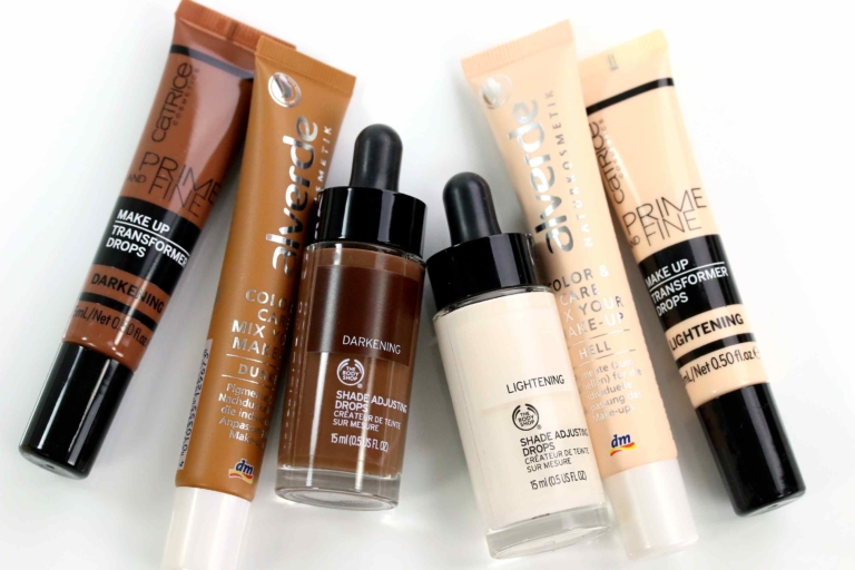 Shade Adjusting Drops Vergleich Foundation aufhellen und